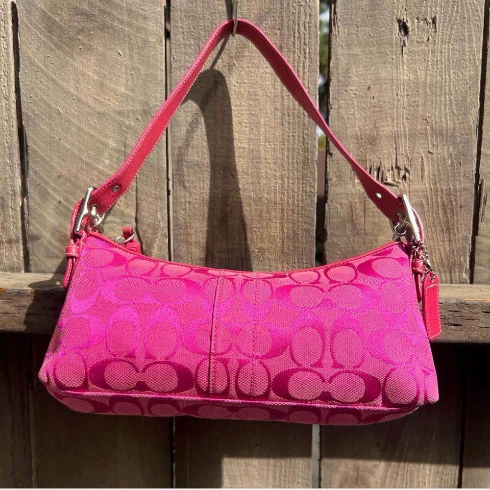 HOT PONK COACH EAST WEST SOHO Y2K DEMI BAG SIGNATURE JACQUARD Cs # 6371